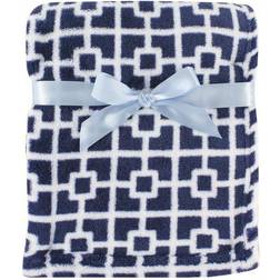 Luvable Friends Coral Fleece Blanket Blue Squares