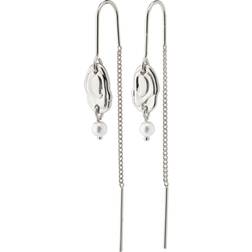 Pilgrim Emilie Chain Earrings - Silver/Pearls