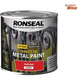 Ronseal Direct to Metal Paint Chilli Red Gloss 250ml