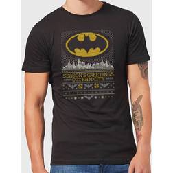 DC Comics Seasons Greetings From Gotham Men's Christmas T-Shirt