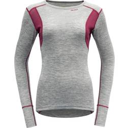 Devold Hiking Shirt Women - Grey Melange/Beet Root