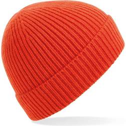 Beechfield Engineered Knit Ribbed Beanie - Fire Red