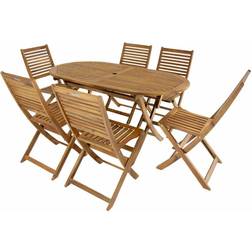 Charles Bentley WOGLGF061 Patio Dining Set, 1 Table incl. 6 Chairs