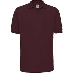 Russell Athletic Ripple Collar & Cuff Short Sleeve Polo Shirt - Burgundy