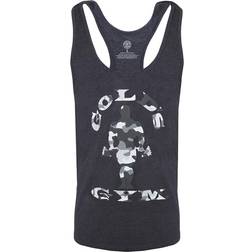 Golds Gym Print Vest Mens - Charcoal Marl