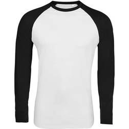 Sol's Mens Funky Contrast Long Sleeve T-shirt - White/Deep Black