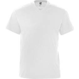 Sol's Mens Victory V Neck Short Sleeve T-shirt - White