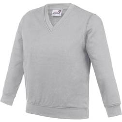 AWDis Kid's Academy V-Neck Sweatshirt - Grey (AC003J)