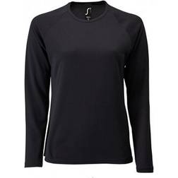 Sol's Womens Sporty Long Sleeve Performance T-shirt - Black