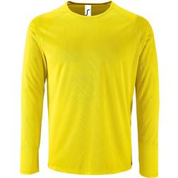 Sols Mens Sporty Long Sleeve Performance T-shirt - Neon Yellow