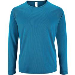 Sols Mens Sporty Long Sleeve Performance T-shirt - Aqua