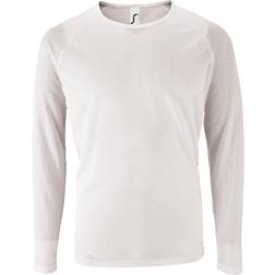 Sols Mens Sporty Long Sleeve Performance T-shirt - White