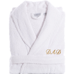 Linum Home Textiles Dad Terry Bathrobe - White/Gold