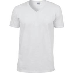 Gildan Soft Style V-Neck Short Sleeve T-shirt M - White