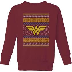 DC Comics Wonder Woman Knit Christmas Sweatshirt Burgundy