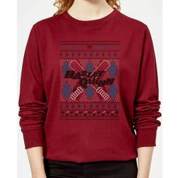 DC Comics Harley Quinn Women's Christmas Sweatshirt Burgundy