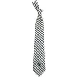 Eagles Wings Michigan State Spartans Gingham Tie - White