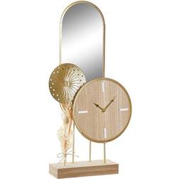 Dkd Home Decor Natural Golden Metal MDF (26 x 8 x 53 cm) Table Clock