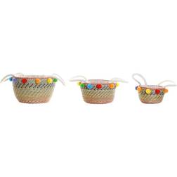 Dkd Home Decor Pompoms Basket 45cm 3pcs