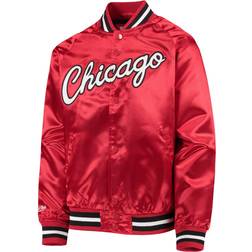 Mitchell & Ness Red Chicago Bulls Hardwood Classics Satin Raglan Full-Snap Jacket