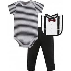 Little Treasures Bodysuit, Pant and Bib Man of Your Dreams 3-Piece Set - Grey (10172234)