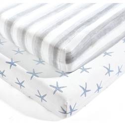 Lush Decor Seaside Starfish Organic Cotton Fitted Crib Sheet 2-pcs