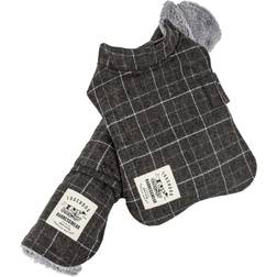 Touchdog 2-in-1 Windowpane Plaided Dog Jacket with Matching Reversible Dog