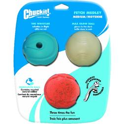 Chuckit! Fetch Medley 3 Pack Max Glow, Rebounce Whistler Ball