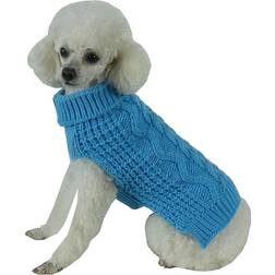 Petlife Swivel-Swirl Heavy Cable Knitted Fashion Designer Dog Sweater