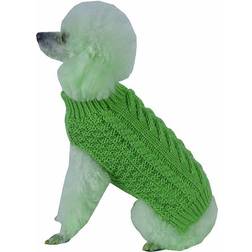 Petlife Swivel-Swirl Heavy Cable Knitted Fashion Designer Dog Sweater