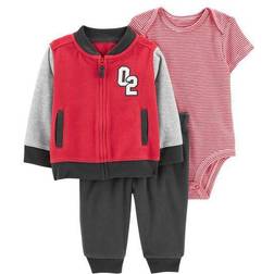 Carter's 3-Piece Varsity Little Jacket Set - Red/Black