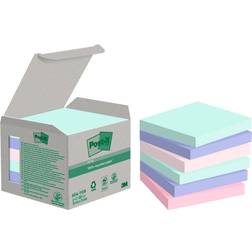 Post-it Recycled Sticky Notes Assorted Pastel 76 x 76 mm 100 Sheets Pack of 6