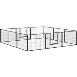 Pawhut 12-Panel Pet Playpen, Heavy-Duty Dog Cage w/ Lockable doors