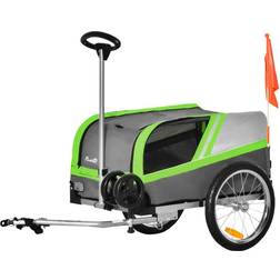 Pawhut vDog Bike Trailer Two-In-One Pet Trolley Stroller Cart Bicycle Carrier