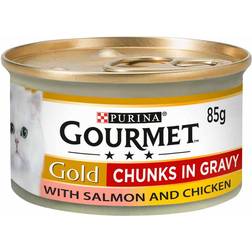 Purina Gourmet Gold Chunks in Gravy Salmon and Chicken Wet Cat Food 85g
