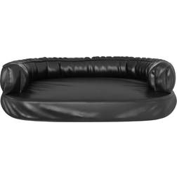 vidaXL Ergonomic Foam Dog Bed Black 75x53