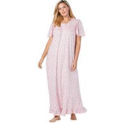 Plus Women's Long Floral Print Cotton Gown by Dreams & Co. in Ditsy (Size 2X) Pajamas