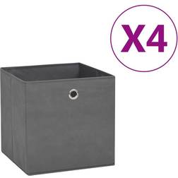 vidaXL 4 pcs Non-woven Fabric 28x28x28 cm Grey Storage Box