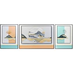 Dkd Home Decor Set of 3 pictures Moutain Modern (200 x 3 x 70 cm) (3 pcs) Wall Decor