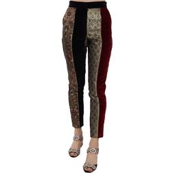 Dolce & Gabbana Multicolor Jacquard Cropped Tapered Women's Pants