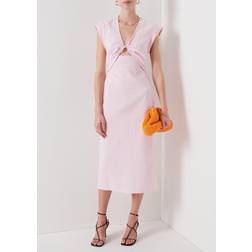 Derek Lam 10 Crosby Barbara Twist-Front Midi-Dress Pale Lilac