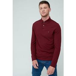 Tommy Hilfiger 1985 Regular Fit Long Sleeve Polo Shirt, Dark Red, 2Xl, Men