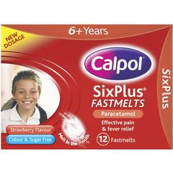 Calpol Six Plus Years Fastmelts Strawberry 12 Tablets