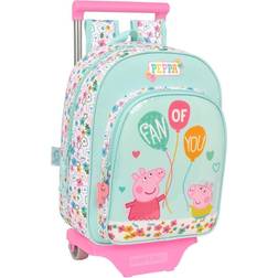 Peppa Pig School Rucksack with Wheels Cosy corner Light Blue (26 x 34 x 11 cm)