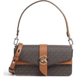 Michael Kors Greenwich Medium Logo Shoulder Bag - Brn/Acorn