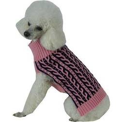 Petlife Harmonious Dual Color Weaved Heavy Cable Knitted Fashion Designer Dog Sweater