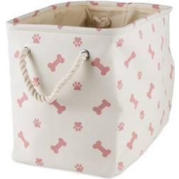 Contemporary Home Living Imports CAMZ12457 Paw & Bone Rectangle Pet Bin, Rose