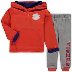 Colosseum Toddler Boys Orange, Heather Gray Clemson Tigers Poppies Hoodie and Sweatpants Set