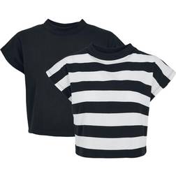 Urban Classics Ladies Stripe Short Tee 2-Pack T-Shirt