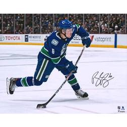 Fanatics Brock Boeser Vancouver Canucks Autographed Blue Jersey Shooting Photograph